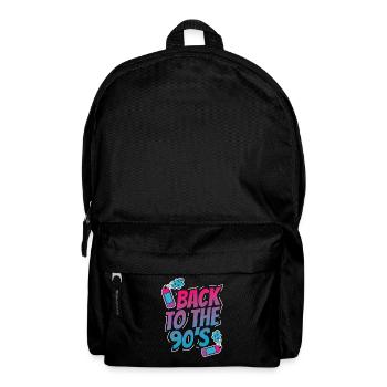 90s party outfit costume clothes cassette - Backpack - black - Front