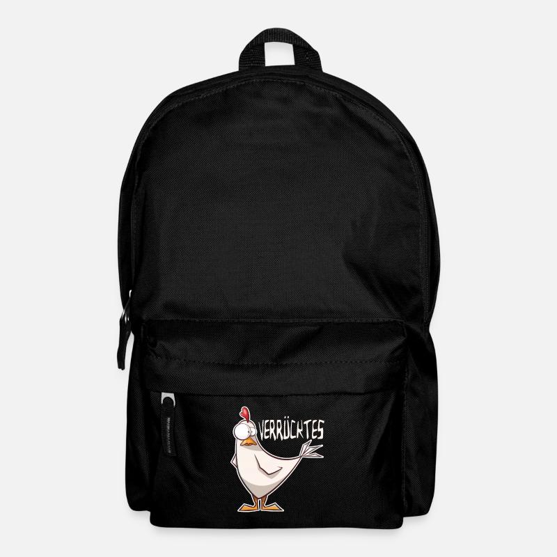 Verrücktes Huhn Lustig Hühner Bauer Crazy Geschenk - Rucksack - Schwarz