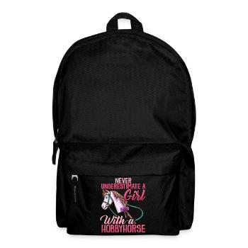 Hobbyhorse fille t-shirt équitation drôle - Sac à dos - noir - Devant