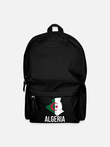 Drapeau algérien dans la conception cartographique - Sac à dos - noir