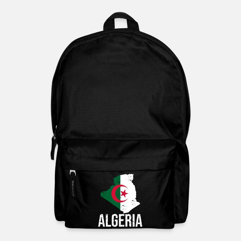 Drapeau algérien dans la conception cartographique - Sac à dos - noir