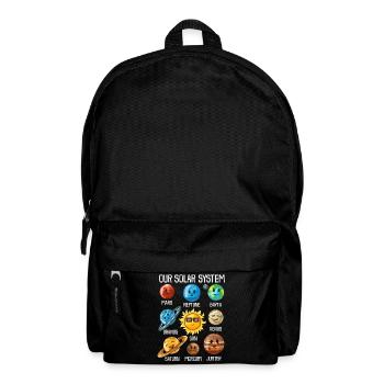 Solar System T-Shirt Planeten Universum Geschenk - Rucksack - Schwarz - Vorne