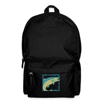 Angler Fischer Fischen Angeln Angelrute Fisch - Rucksack - Schwarz - Vorne