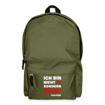 40er Geburtstag Plus Steuer 39,95 Geschenk 40. - Rucksack - Olivgrün - Vorne