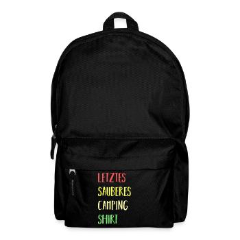 Letztes sauberes Camping Shirt - Rucksack - Schwarz - Vorne
