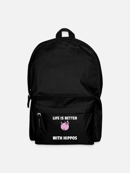 Hippopotame hippopotame safari drôle drôle - Sac à dos - noir