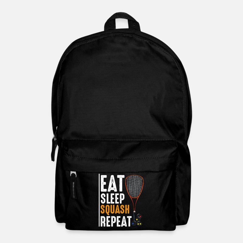 Eat Sleep Squash Repeat Funny sayings gift - Backpack - black