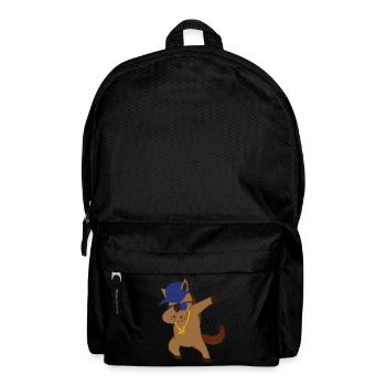 Horse comic dabbing cool - Backpack - black - Front
