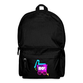 80s 80er Jahre Outfit Retro Party Geschenk - Rucksack - Schwarz - Vorne