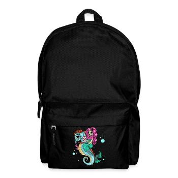 Skelett Meerjungfrau Seepferdchen Sugar Skull - Rucksack - Schwarz - Vorne
