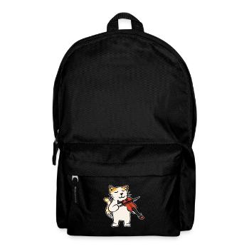 Katze Violine Musik Instrument Kinder Geschenk - Rucksack - Schwarz - Vorne