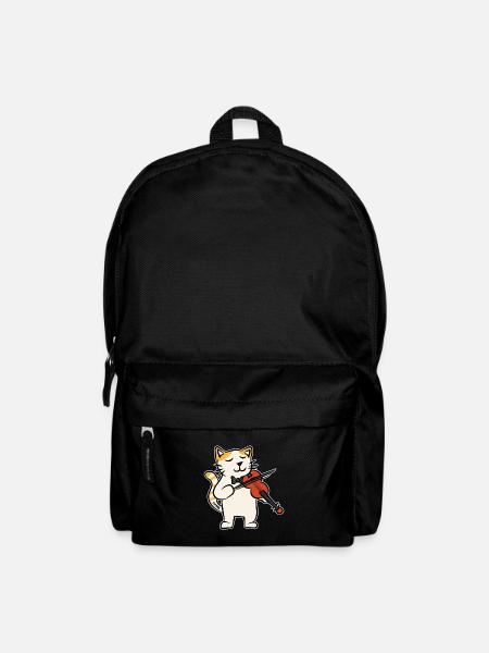 Katze Violine Musik Instrument Kinder Geschenk - Rucksack - Schwarz