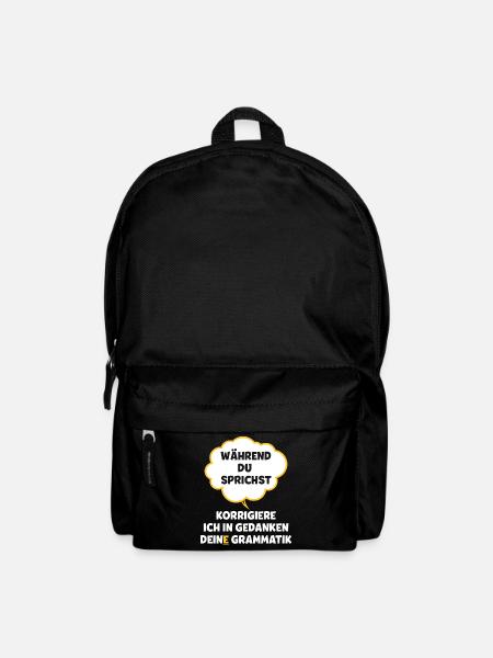 Während du sprichst korrigiere ich deine grammatik - Rucksack - Schwarz