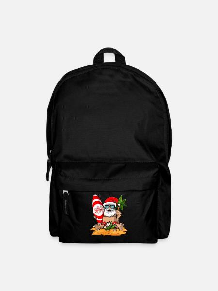 Christmas in Summer Funny Santa Hawaiian Beach - Backpack - black