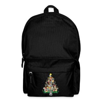 Schnauzer Dogs Christmas Pine Tree Funny - Backpack - black - Front