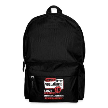 Update Volljährigkeit 18. Geburtstag 18 Geschenk - Rucksack - Schwarz - Vorne