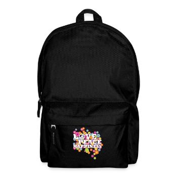 Hippie - Love Peace Happiness - Love Peace - Backpack - black - Front