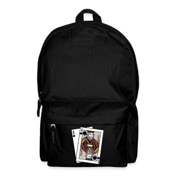 Blackjack Pik Ass Bube T-Shirt Karten Poker Geld - Rucksack - Schwarz - Vorne