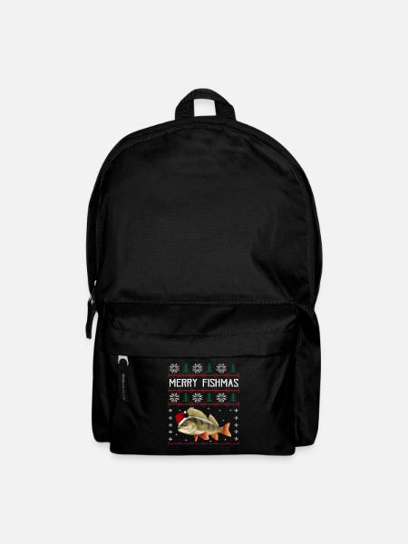Merry Fishmas Anglershirt Rotbarsch Weihnachten - Rucksack - Schwarz
