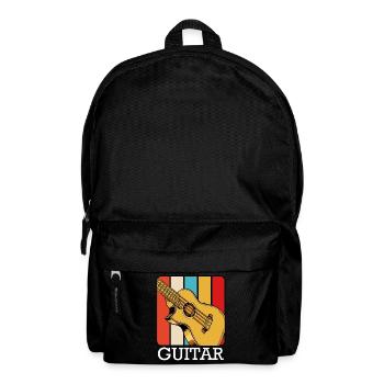 Retro Gitarren-Design mit Farbstreifen - Rucksack - Schwarz - Vorne