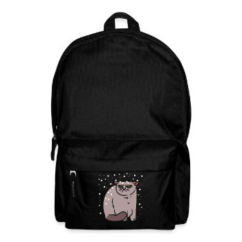 Grim cat in snow winter cold Xma's child - Backpack - black - Front