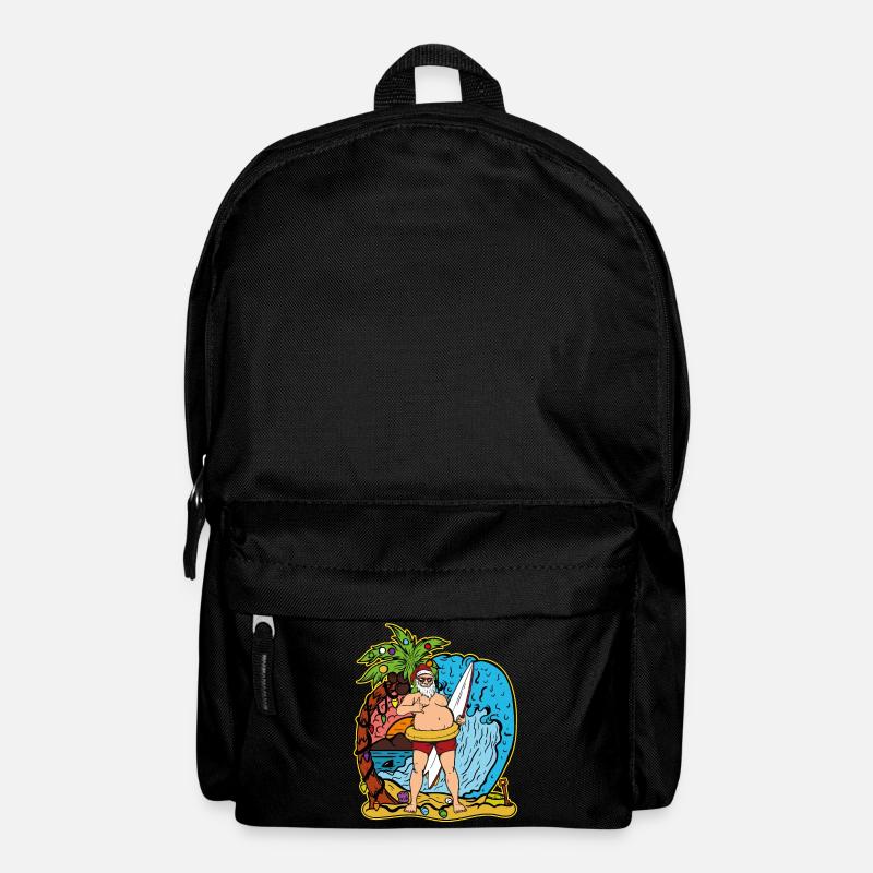 Surfer Weihnachtsmann Weihnachten Urlaub Geschenk - Rucksack - Schwarz