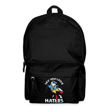 Skiing T-Shirt Sports Cat Beer Apres Ski Fun - Backpack - black - Front