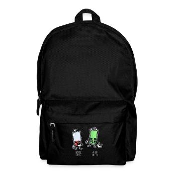 Before & after the coffee battery is empty & full - Backpack - black - Front