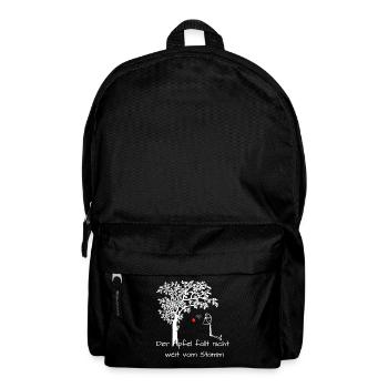 Apfel fällt nicht weit vom Stamm Spruch Witzig - Rucksack - Schwarz - Vorne