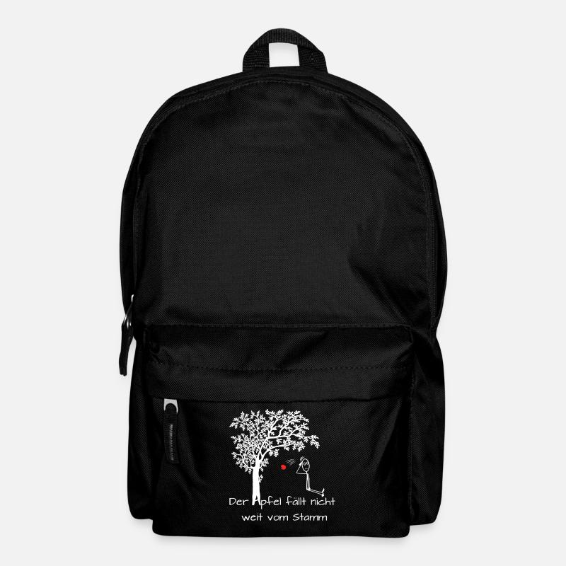 Apfel fällt nicht weit vom Stamm Spruch Witzig - Rucksack - Schwarz