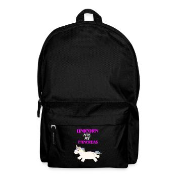 Diabète de type 1 licorne drôle pancréas - Sac à dos - noir - Devant