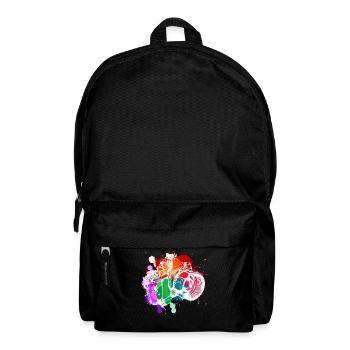 Farbenfrohe Kamera Kunst - Rucksack - Schwarz - Vorne