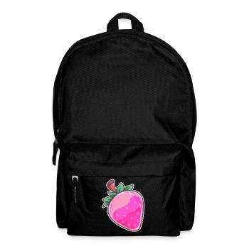 Fraise végétal bio sain sain délicieux rose bonbon - Sac à dos - noir - Devant