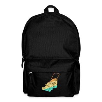 Lawn Mowing Lawn Mower Vintage Retro - Backpack - black - Front