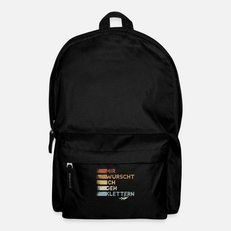 Retro Boulderer Mir Wurscht ich geh Klettern - Rucksack - Schwarz