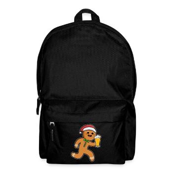 Christmas beer gingerbread man - Backpack - black - Front