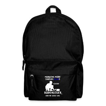 Bodenleger Fußbodenleger Teppichleger Handwerker - Rucksack - Schwarz - Vorne