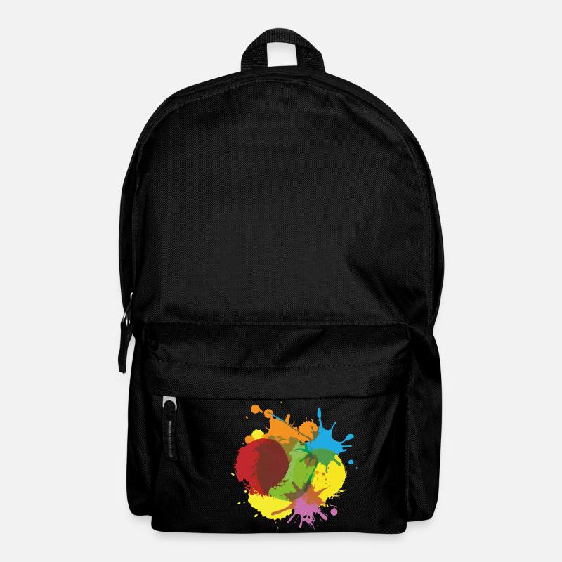 Farbkleckse Klecks Farbe bunt Maler Geschenk cool - Rucksack - Schwarz