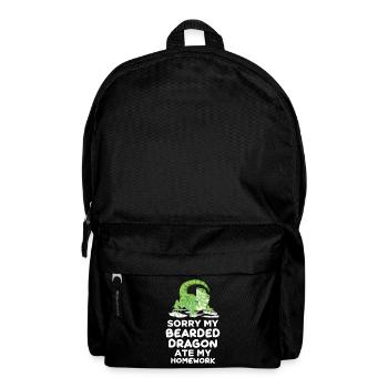Bearded dragon eats homework reptiles. School - Backpack - black - Front
