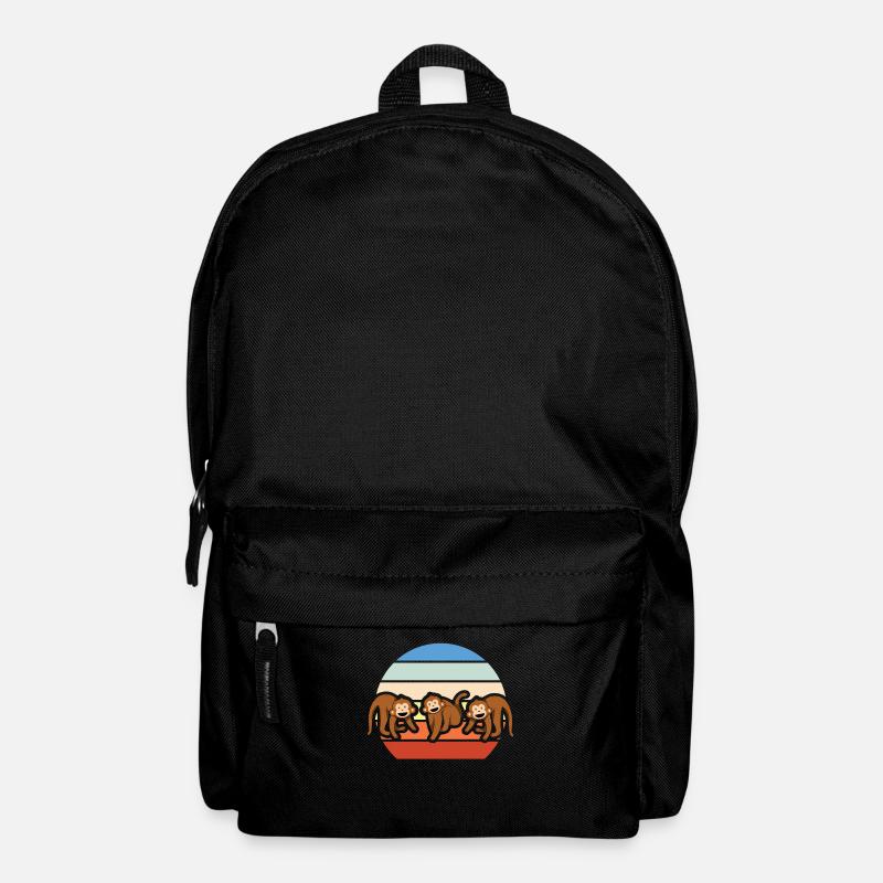 Drei Affen - Rucksack - Schwarz