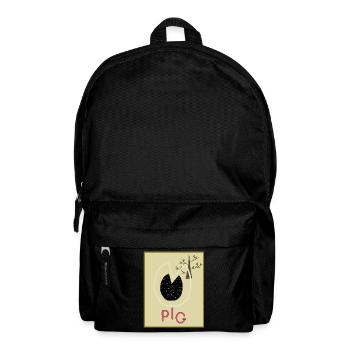 Schweinepfote, Schweinefuß, Schwein - Geschenk - Rucksack - Schwarz - Vorne