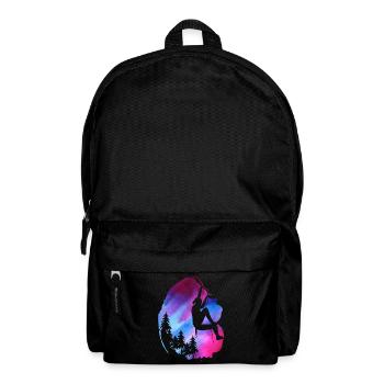 Weibliche Klettererin Zipline Aquarell-Abenteuer - Rucksack - Schwarz - Vorne