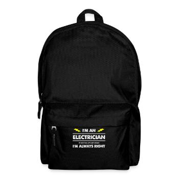 Électricien Électricien Électricien Électricité Électricité - Sac à dos - noir - Devant
