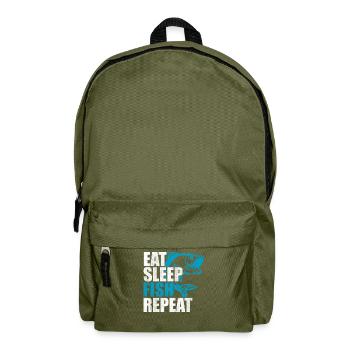 Eat sleep fish repetition - Backpack - olive green - Front
