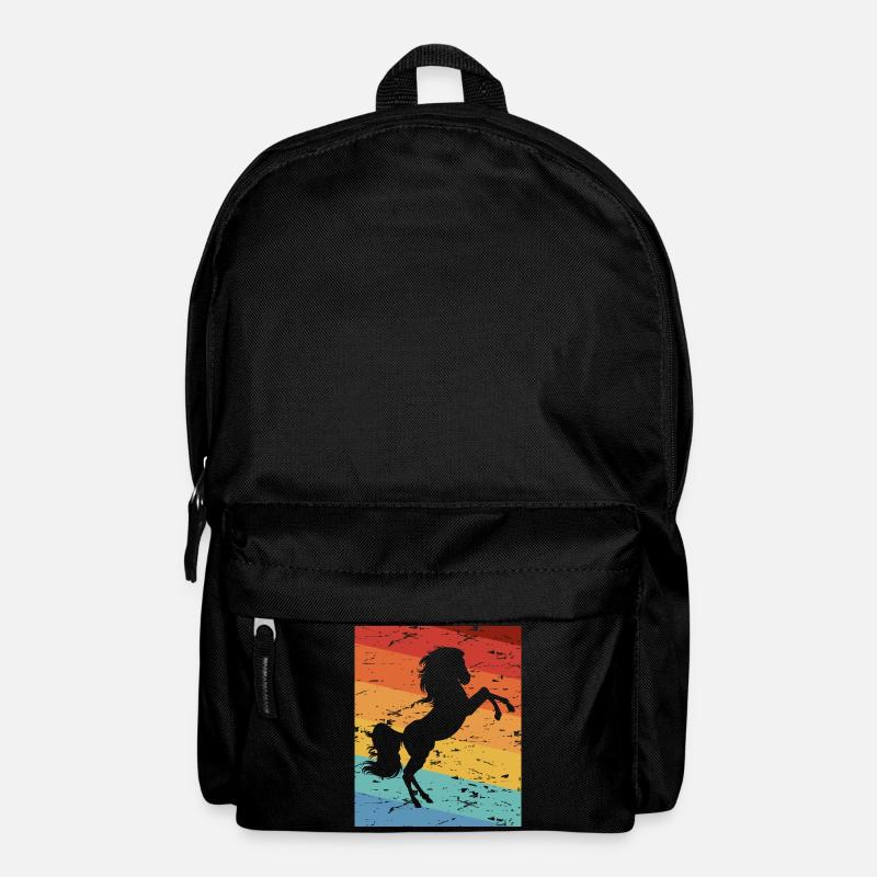 Pferd Pferde Silhouette - Rucksack - Schwarz