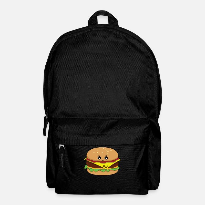 Cheeseburger burger alimentaire griller sandwich - Sac à dos - noir