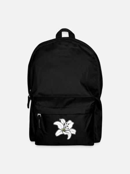 Elegante weiße Lilienblüte - Rucksack - Schwarz