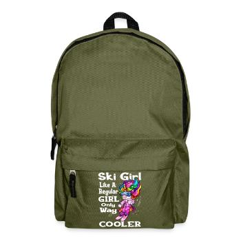 Skieur licorne ski sports d'hiver - Sac à dos - vert olive - Devant