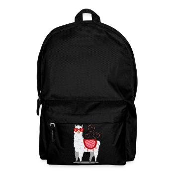 Cadeau d'alpaga lama pour femmes, hommes et enfants - Sac à dos - noir - Devant