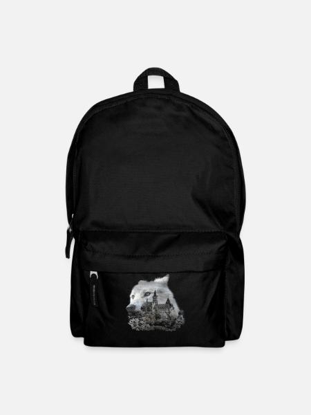 Wolf, Wolfskopf und der Harz - Rucksack - Schwarz